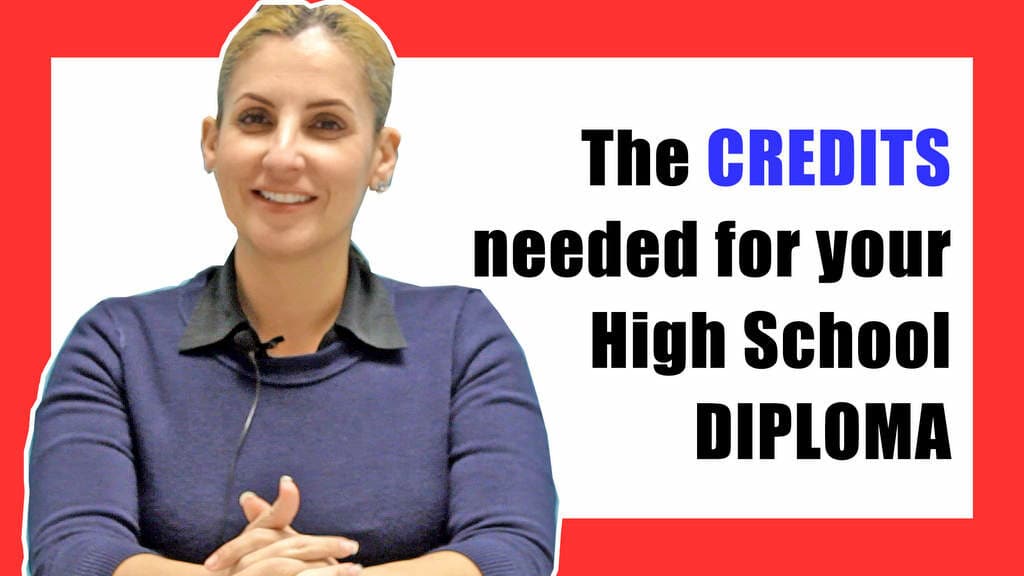 The CREDITS needed for your High School DIPLOMA
