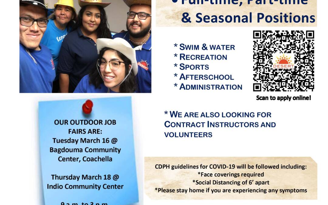 Upcoming Job Fair Desert Recreation District