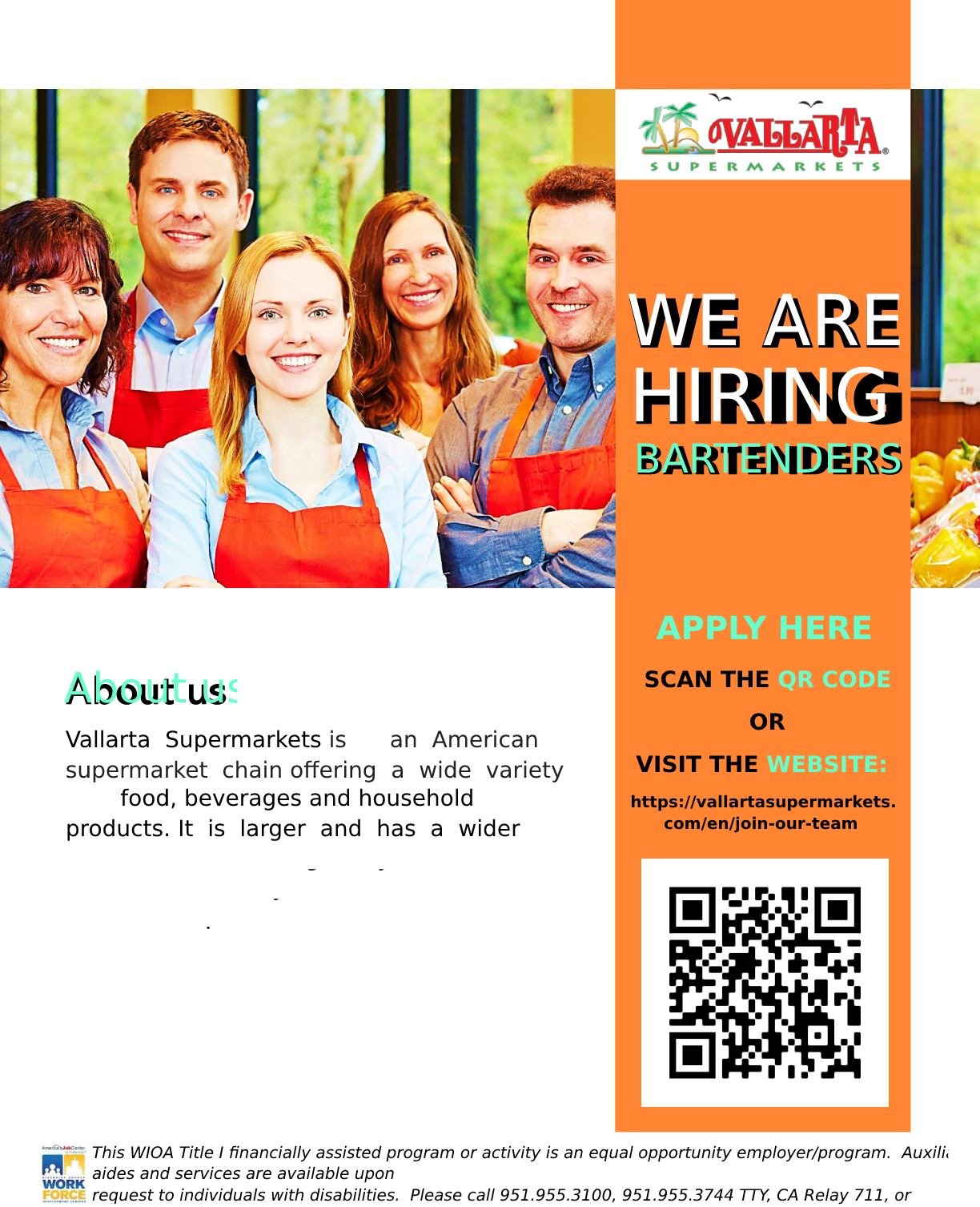 Opportunities with Vallarta Supermarkets - Coachella Valley Adult School