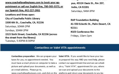 Free tax preparation services to the Coachella Valley