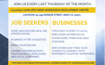 Monthly Career Connections Fair at Indio Workforce Development Center
