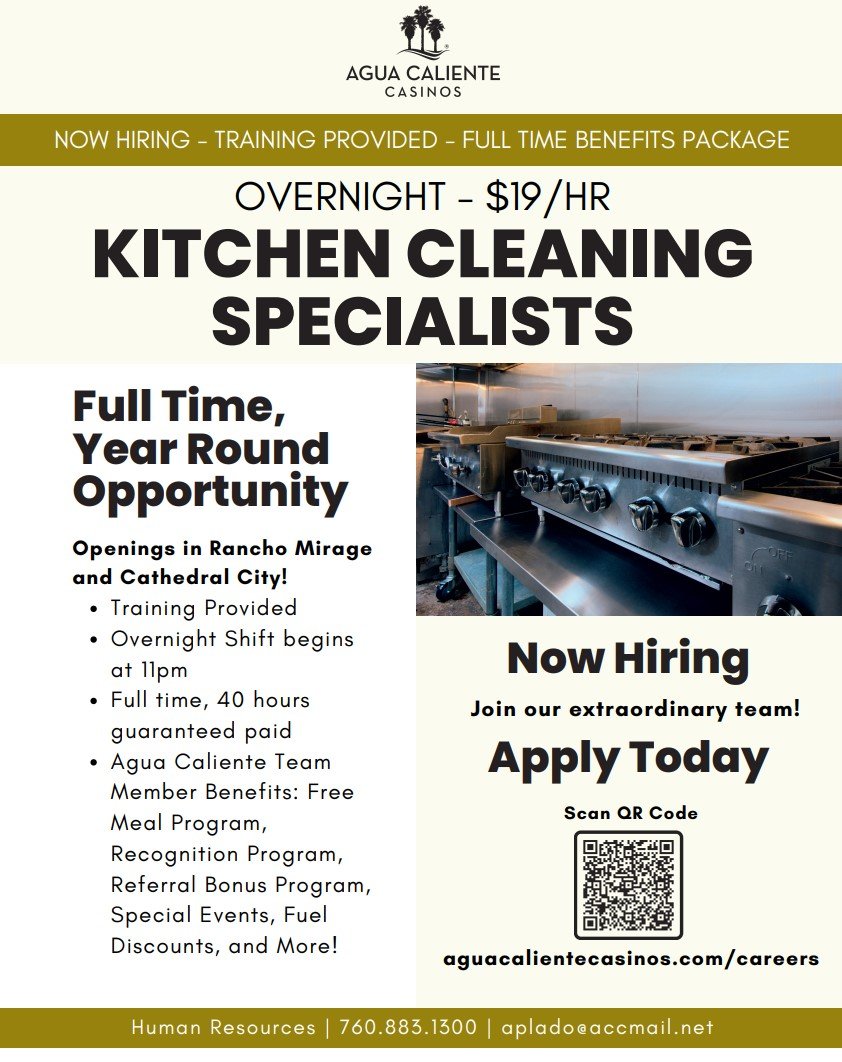 Kitchen Cleaning Specialist - Coachella Valley Adult School