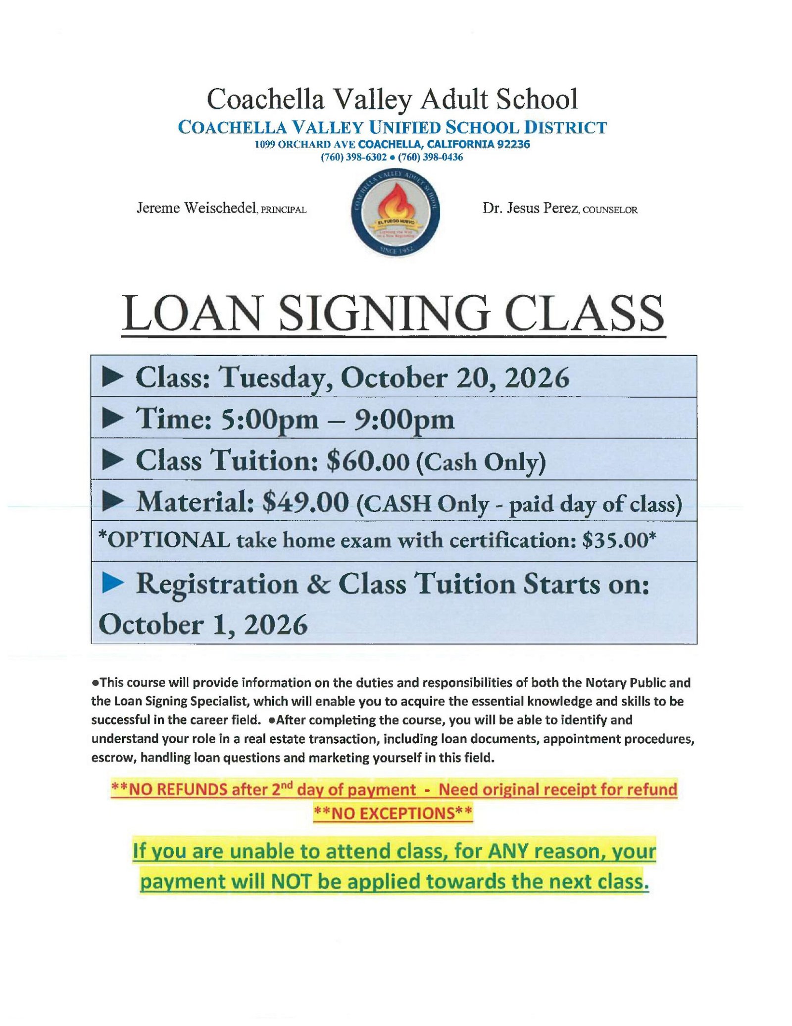 LOAN SIGNING CLASS 26-27 classes_1 lLOAN SIGNING CLASS<br />
2025